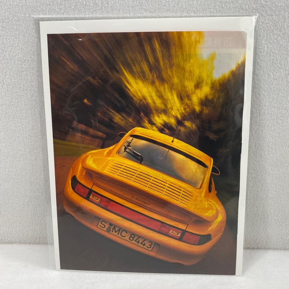 Vintage Print Ad 90's Yellow Sportscar Genuine Magazine Advertisement Ephemera